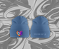 Blue love beanie hat